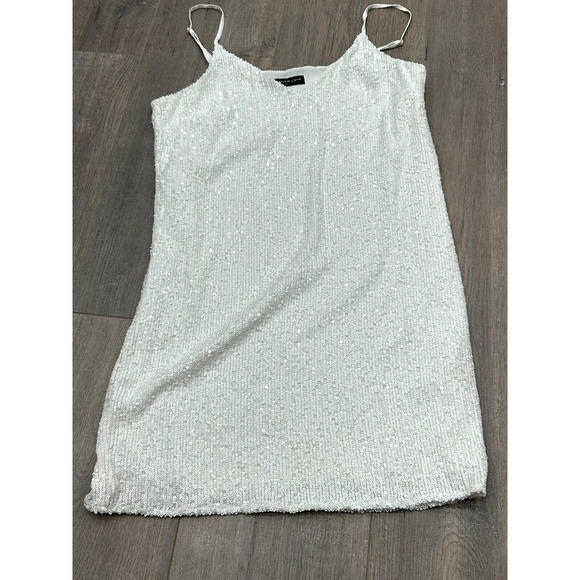 NWOT Generation Love Astrid Womens White Sequin Strap Spaghetti Mini Dress XS - Picture 1 of 7